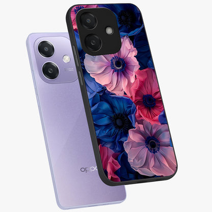 Flower Paper Art Pattern Glass Case displayed in angled mockup highlighting layered paper flower design with artistic aesthetic.