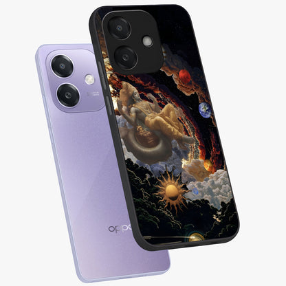 Galactic Divine God Glass Case displayed in angled mockup highlighting powerful celestial deity illustration with galactic aesthetic.