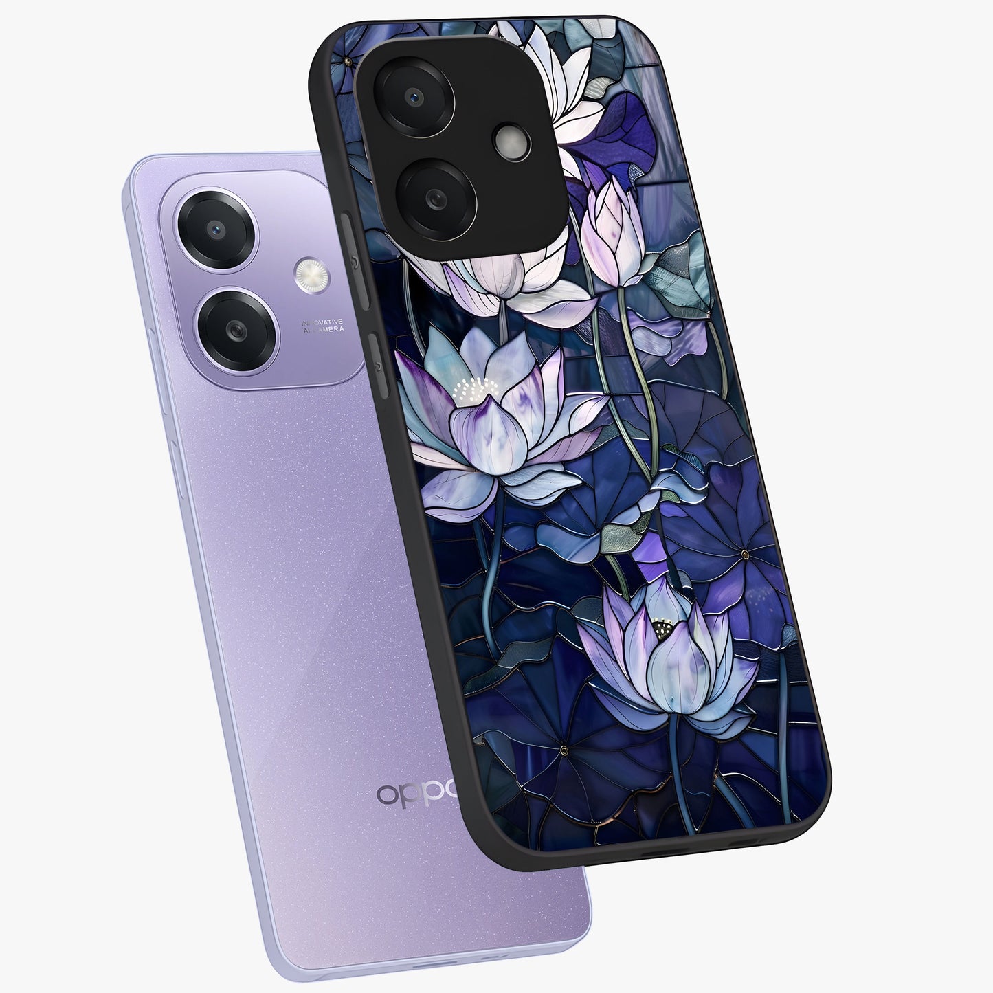 Gloss Petal Rush Glass Case displayed in angled mockup highlighting vibrant petal design with elegant floral aesthetic.