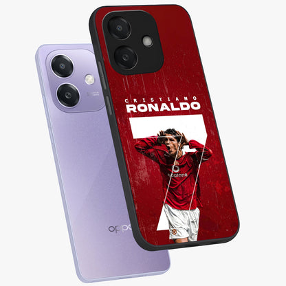 Goal Celebration Legacy Glass Case displayed in angled mockup highlighting energetic sports celebration design with bold athletic theme.