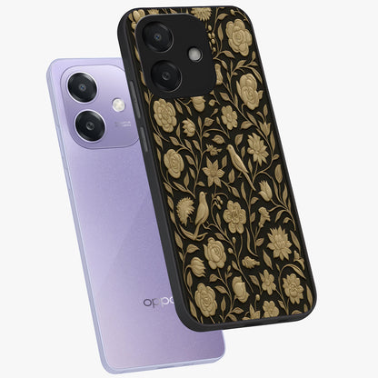 Golden Evil Eye Mandala Glass Case displayed in angled mockup highlighting protective evil eye symbol with golden mandala design.