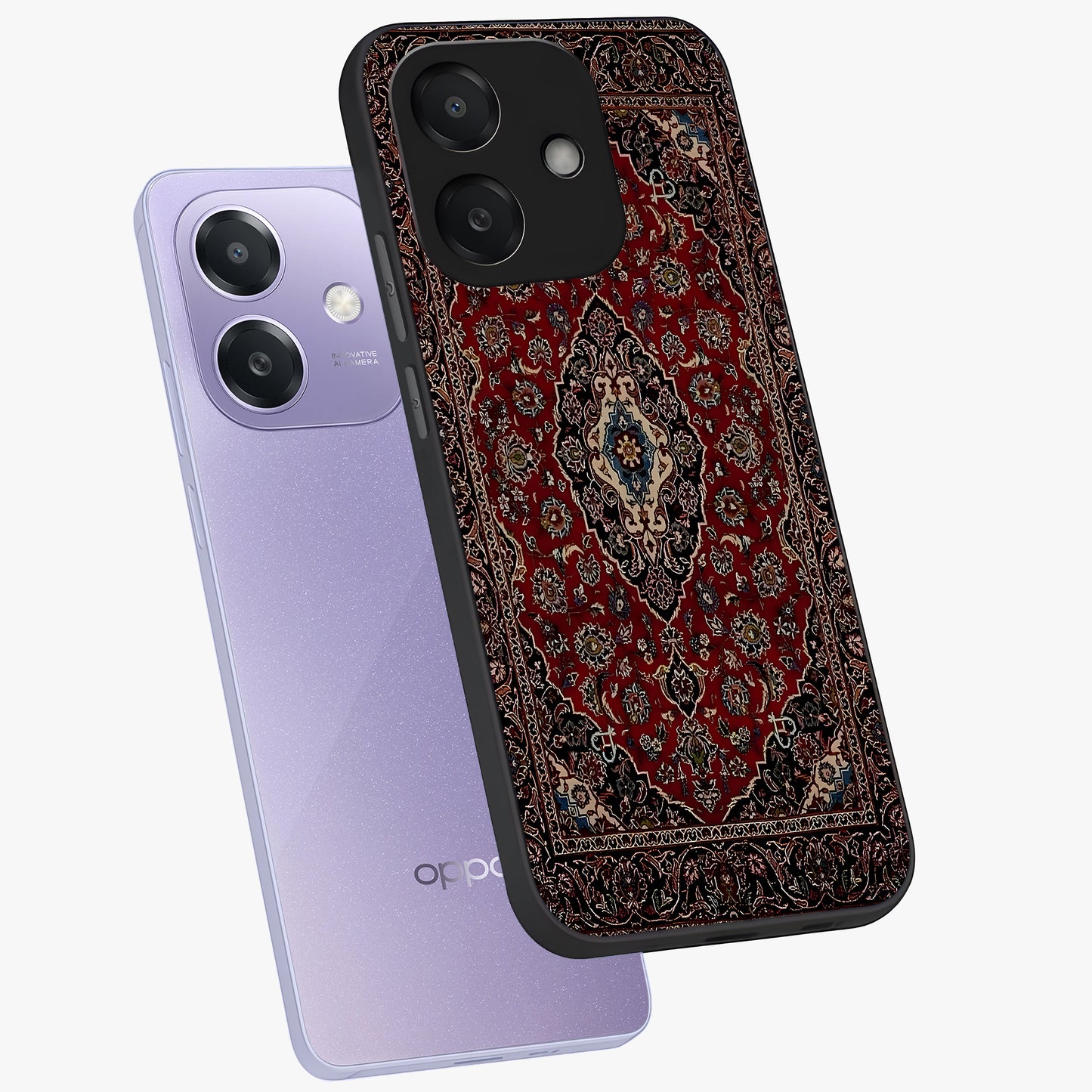 Heritage Carpet Royale Glass Case displayed in angled mockup highlighting intricate royal carpet design with heritage aesthetic.