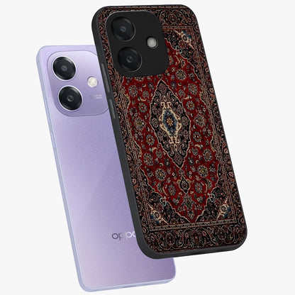 Heritage Carpet Royale Glass Case displayed in angled mockup highlighting intricate royal carpet design with heritage aesthetic.