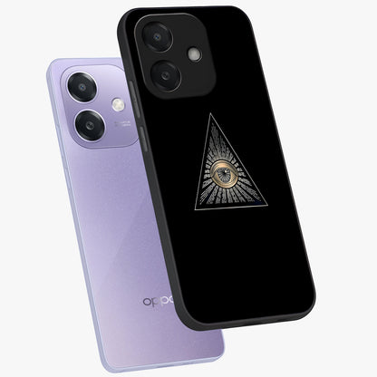 Illuminati Evil Glass Case displayed in angled mockup highlighting dark occult inspired design with bold aesthetic style.