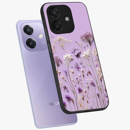 Lavender Blossom Dream Glass Case displayed in angled mockup highlighting dreamy lavender flower design with calming aesthetic style.