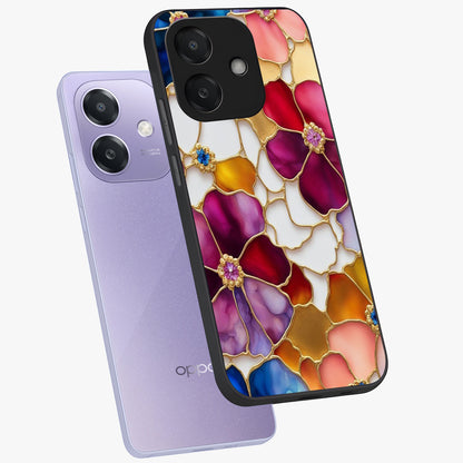 Marble Flower Pattern Glass Case displayed in angled mockup highlighting elegant marble floral design with modern aesthetic.