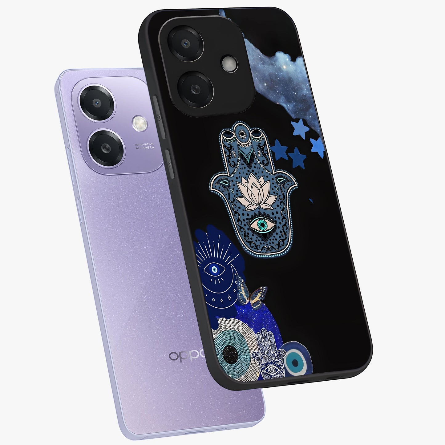 Mystic Hand Aura Glass Case displayed in angled mockup highlighting magical aura design with spiritual aesthetic style.