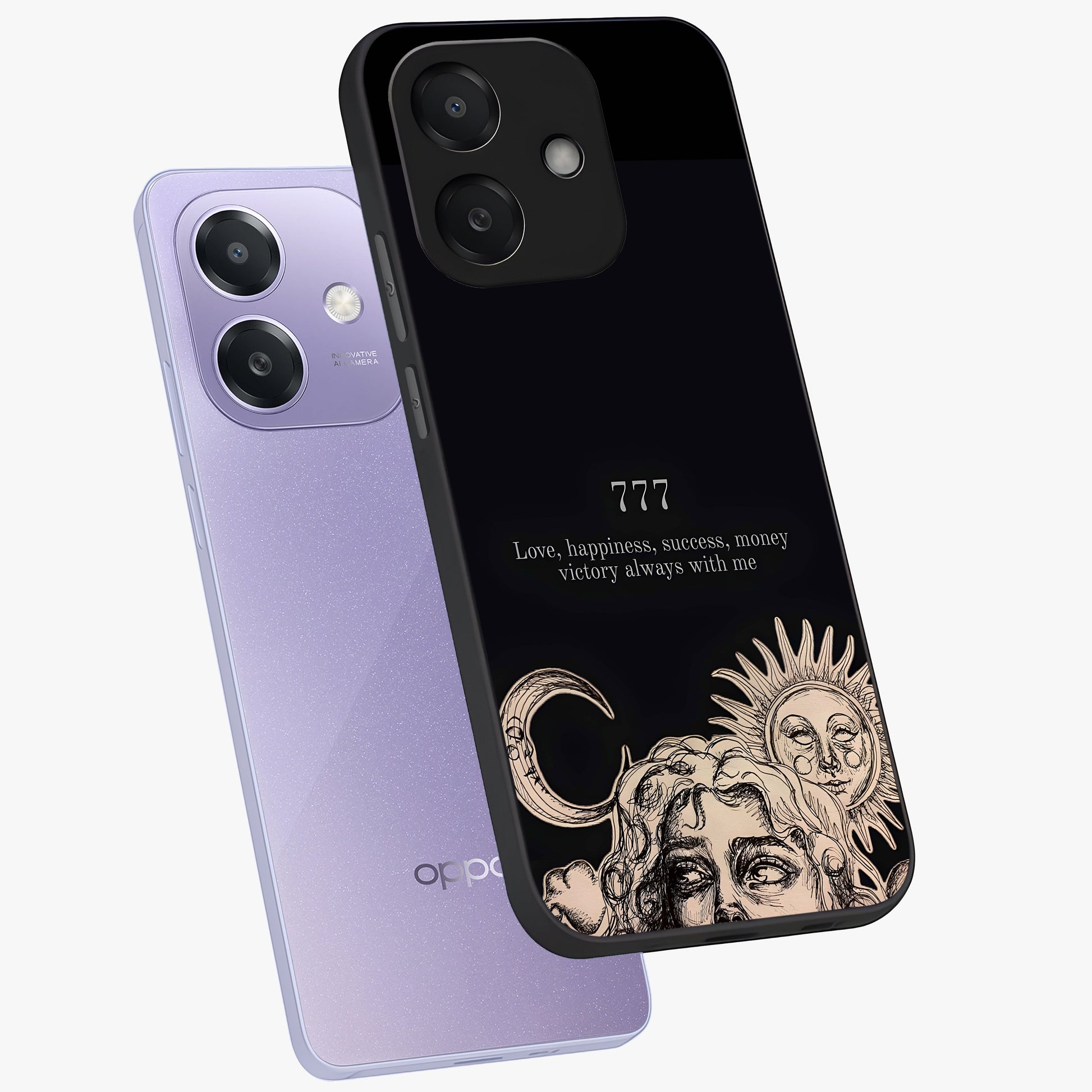 Mystic Victory Aura Glass Case displayed in angled mockup highlighting energetic aura design with bold mystical aesthetic.