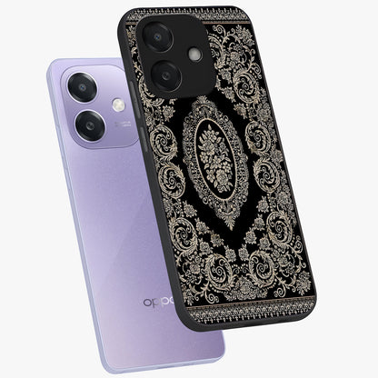 Noir Bloom Elegance Glass Case displayed in angled mockup highlighting refined flower design with stylish noir aesthetic.