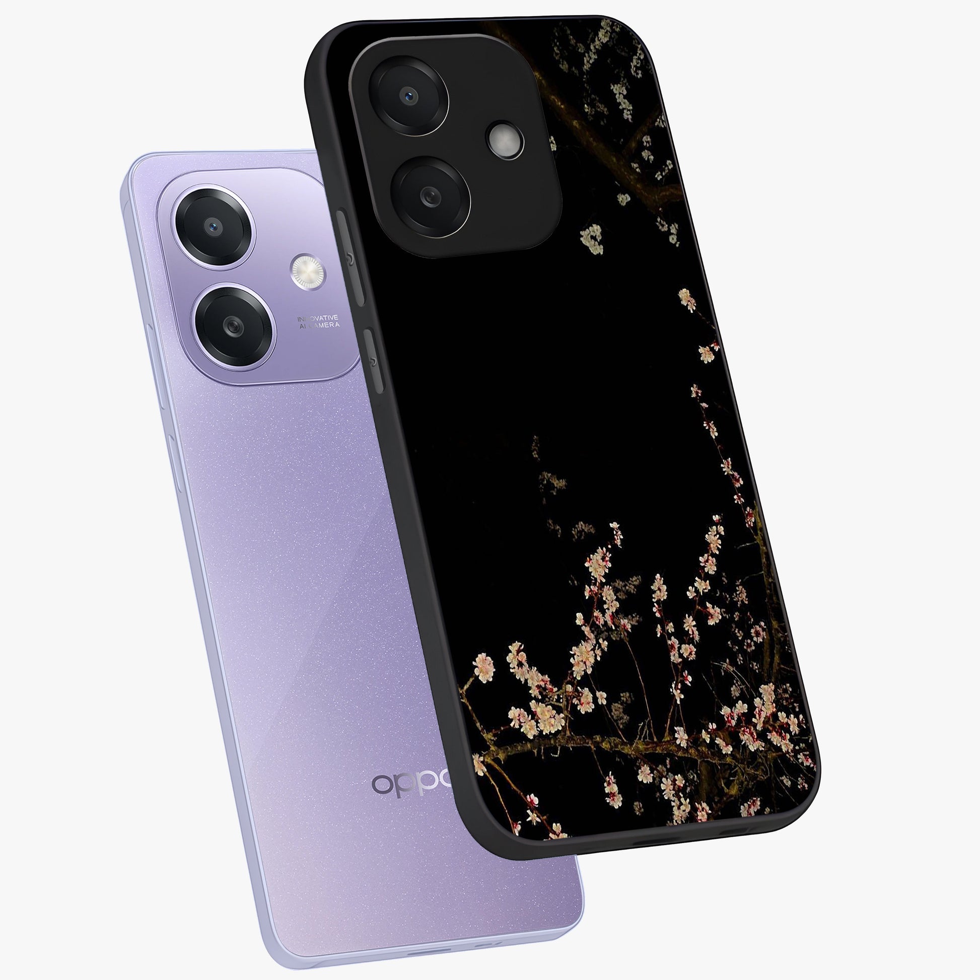 Petal Moon Light With Custom Name Glass Case displayed in angled mockup highlighting delicate petal design with custom name feature.