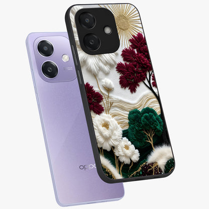 Radiant Bloom Elegance Glass Case displayed in angled mockup highlighting graceful floral design with radiant aesthetic style.