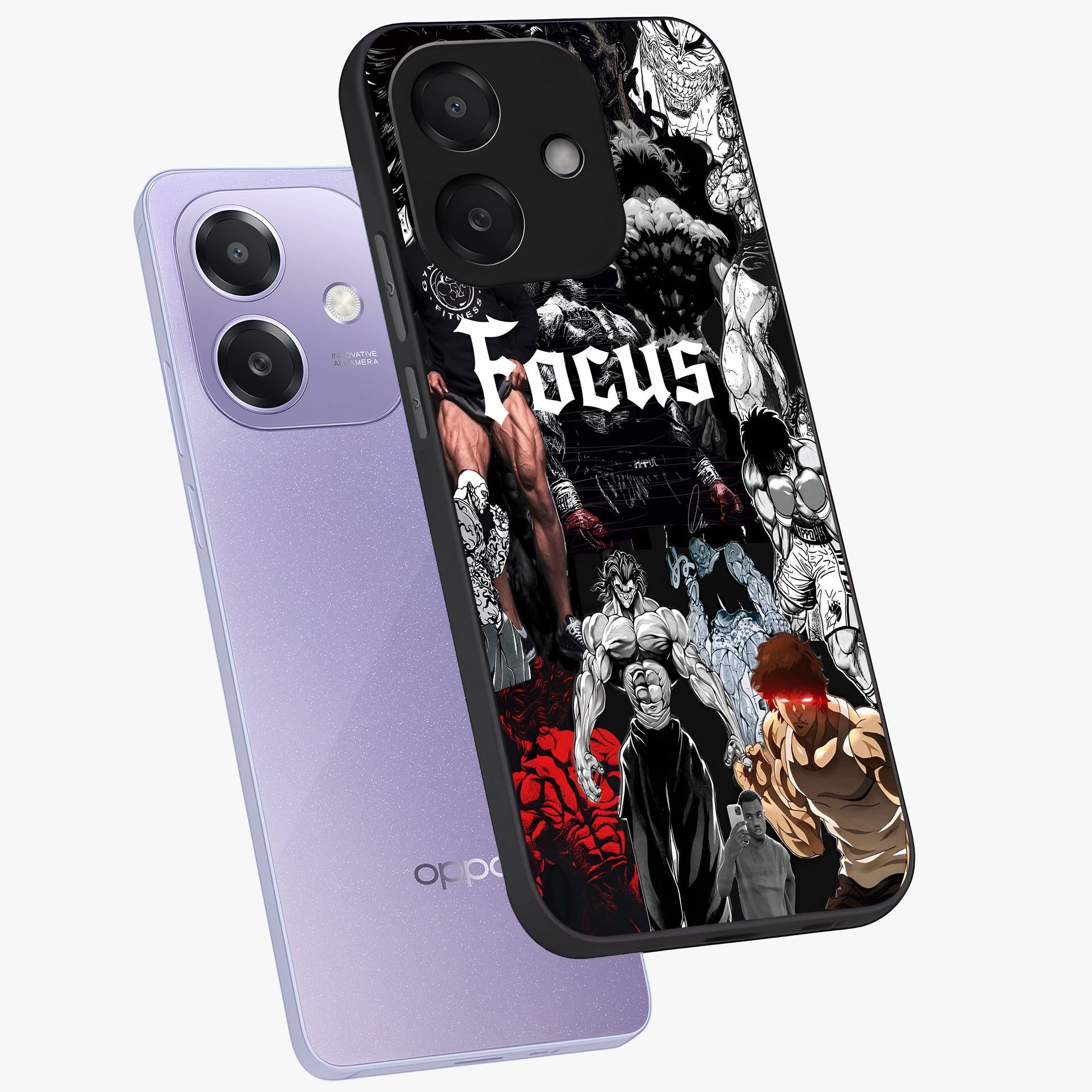 Relentless Power Focus Glass Case displayed in angled mockup highlighting bold statement design with modern aesthetic style.