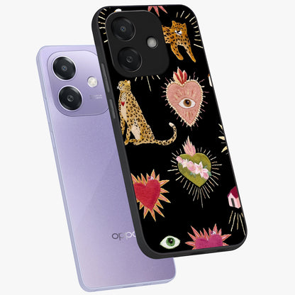 Sacred Jungle Heart Glass Case displayed in angled mockup highlighting lush tropical design with natural aesthetic style.