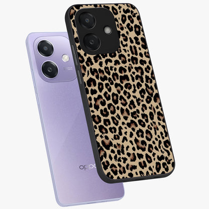 Savage Chic Pattern Glass Case displayed in angled mockup highlighting bold fashion inspired design with chic aesthetic.