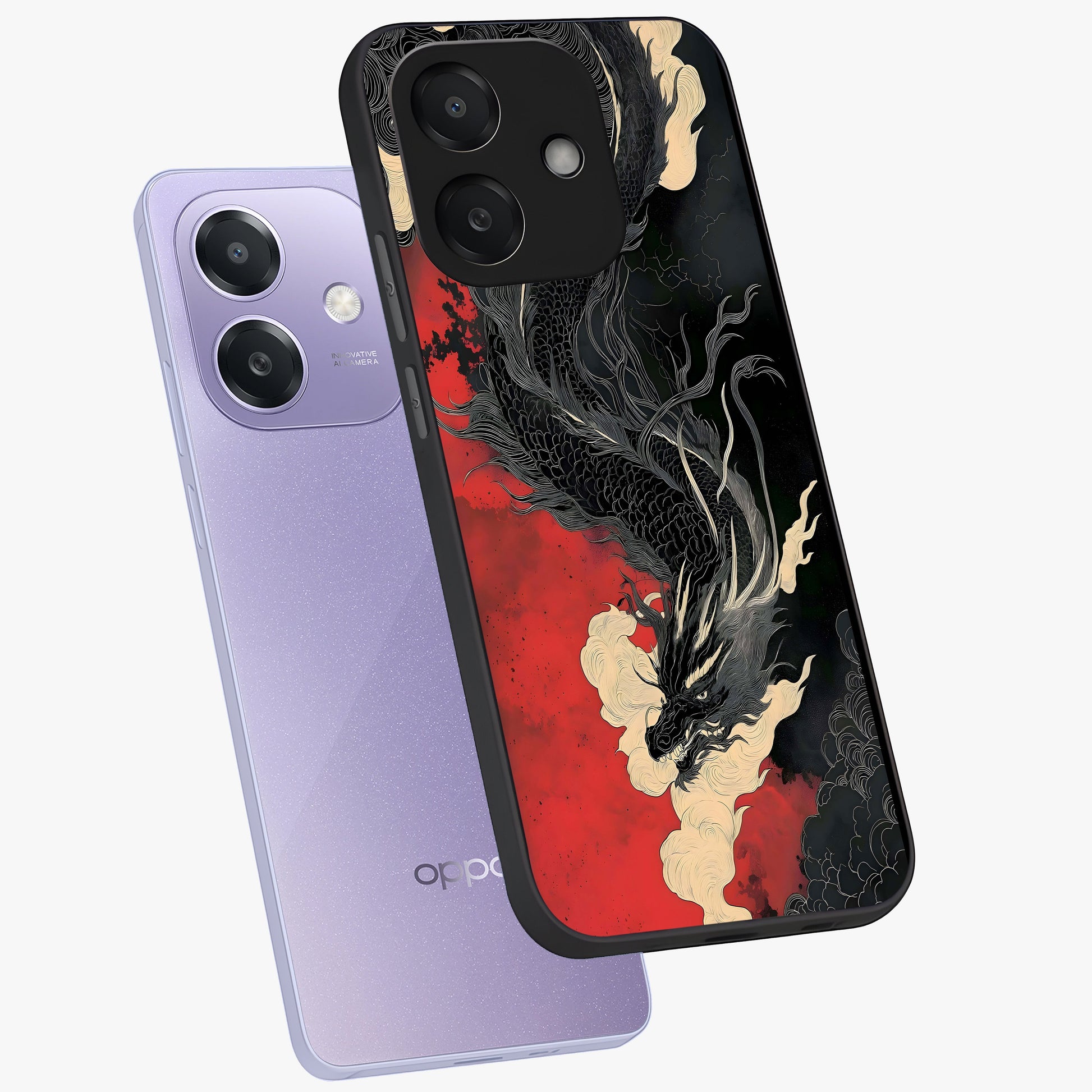 Shadow Dragon Fury Glass Case displayed in angled mockup highlighting powerful dragon illustration with dark fantasy aesthetic.