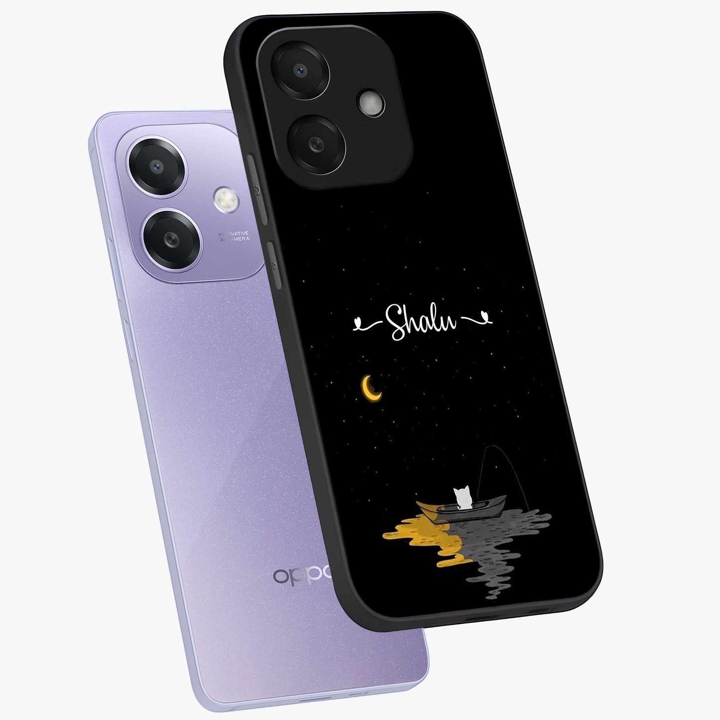 Silent Night Row Glass Case displayed in angled mockup highlighting peaceful evening design with dreamy night aesthetic.