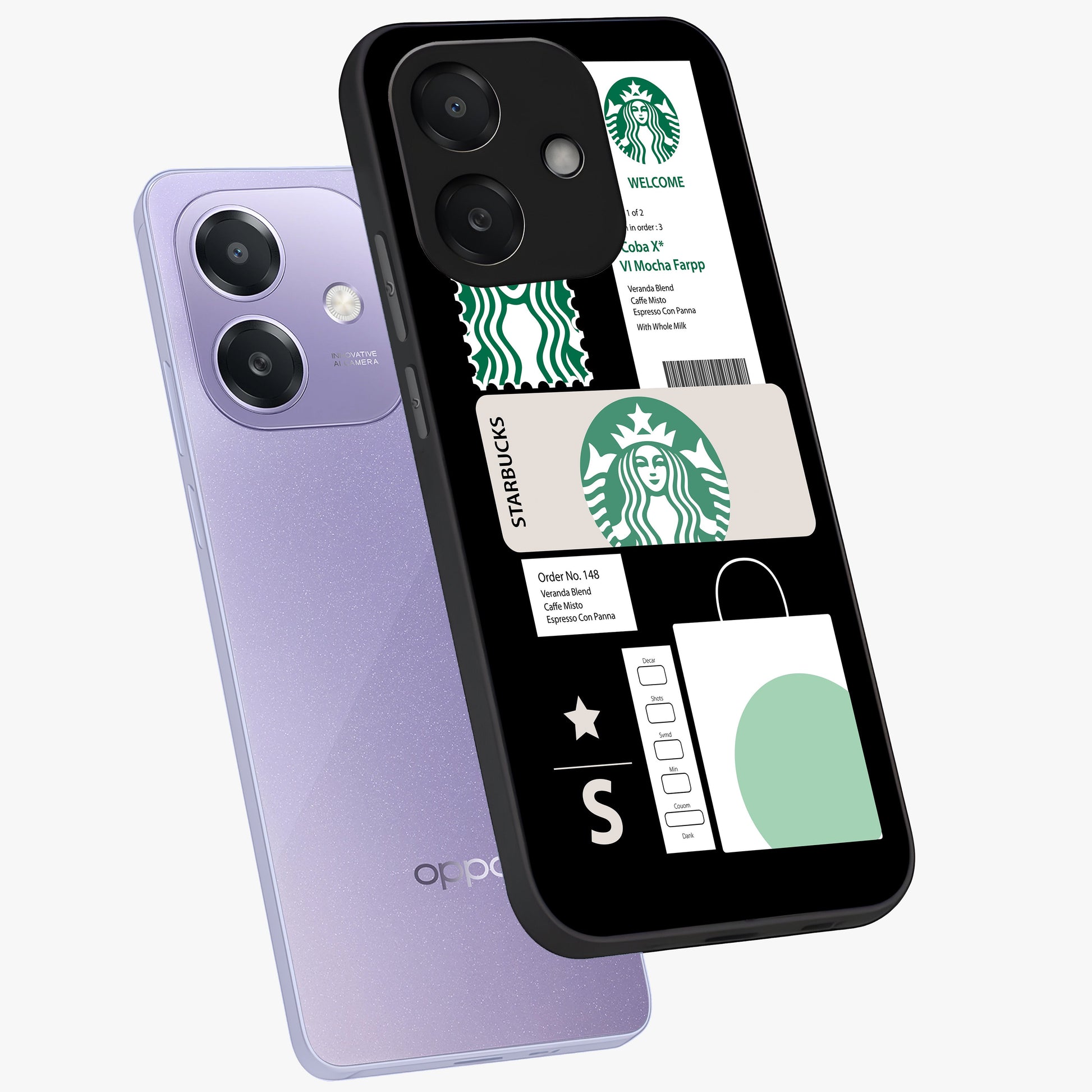 Starbucks Mocha Glass Case displayed in angled mockup highlighting stylish mocha themed design with cozy café aesthetic.