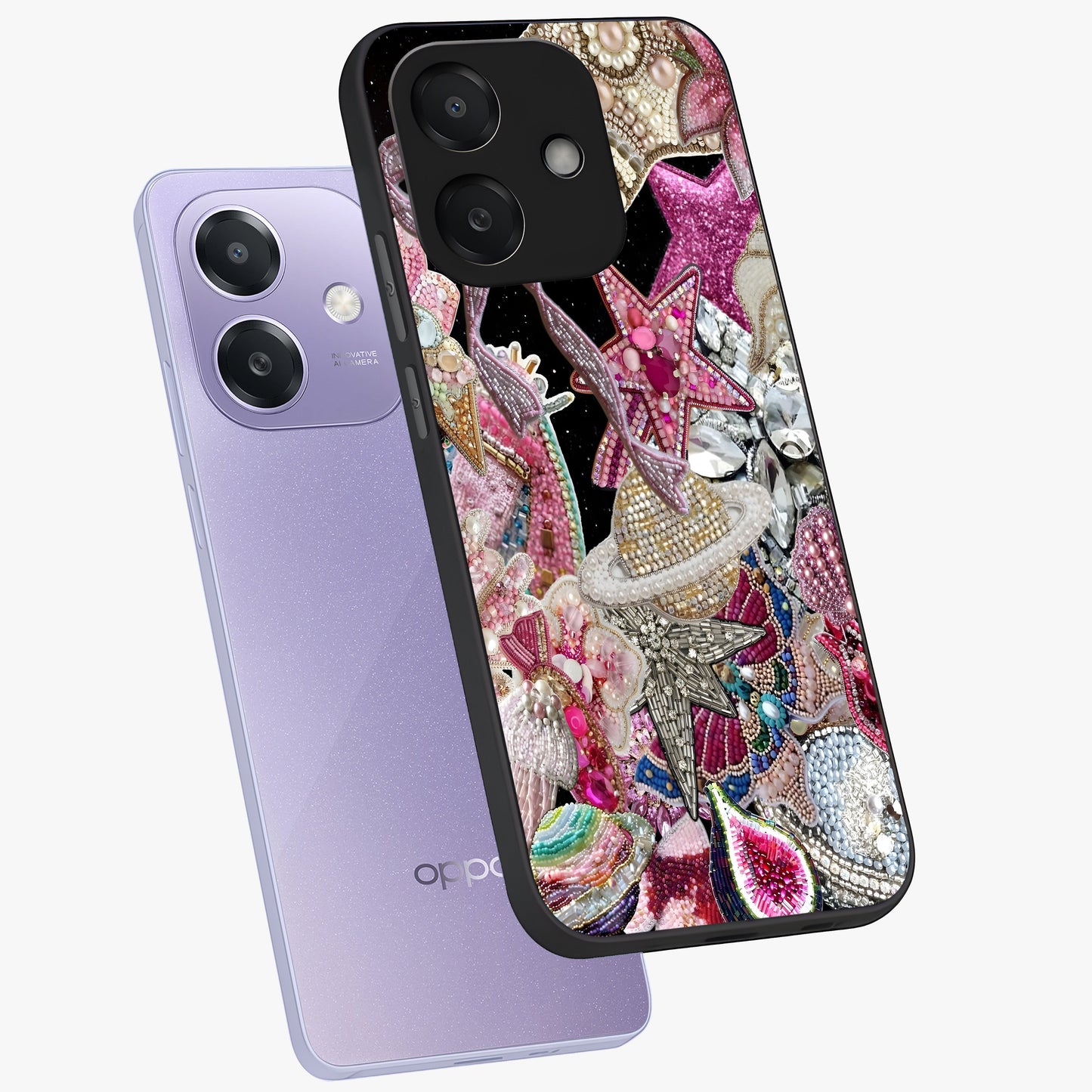 Starlit Jewel Dream Glass Case displayed in angled mockup highlighting glowing celestial jewel design with dreamy aesthetic.