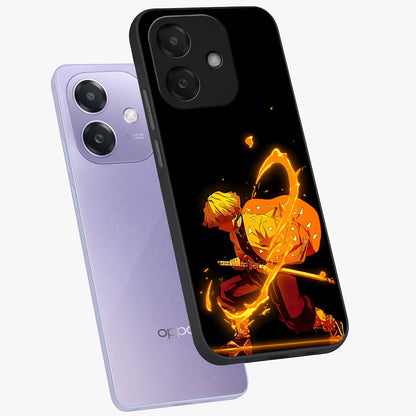 Thunder Flame Execution Glass Case displayed in angled mockup highlighting dramatic fire themed design with intense fantasy aesthetic.