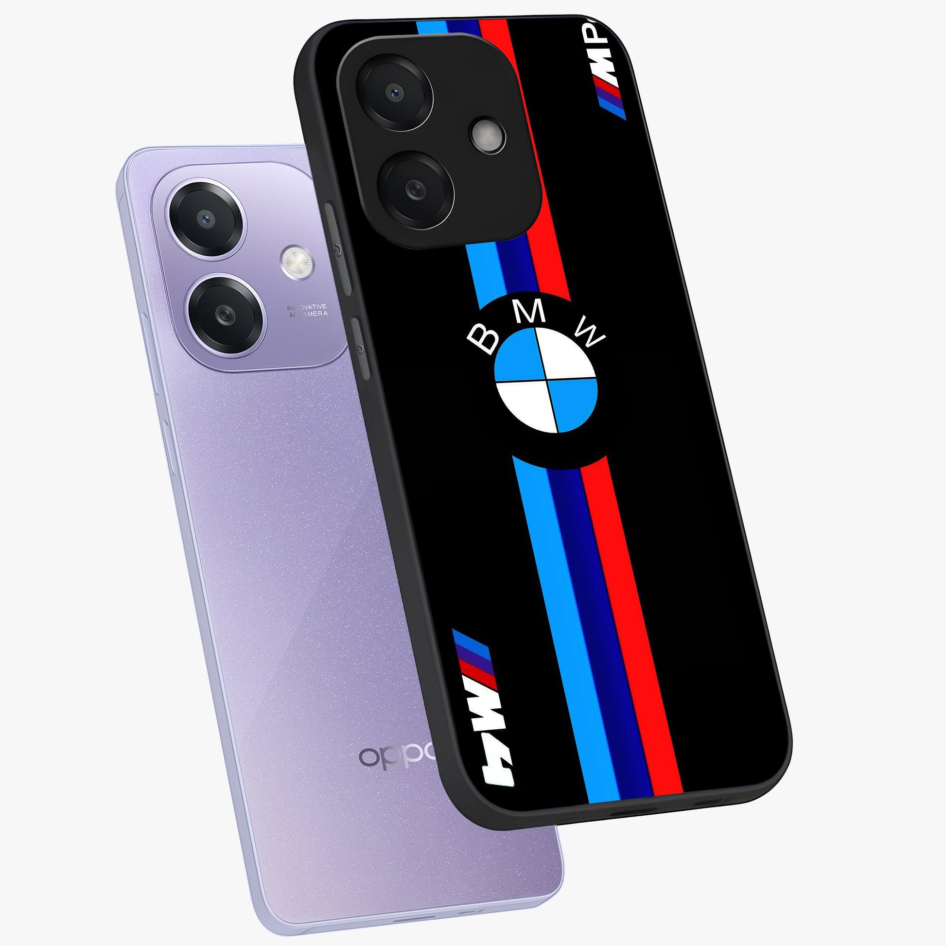 Turbo BMW Beast Glass Case displayed in angled mockup highlighting sleek racing car design with bold automotive aesthetic.