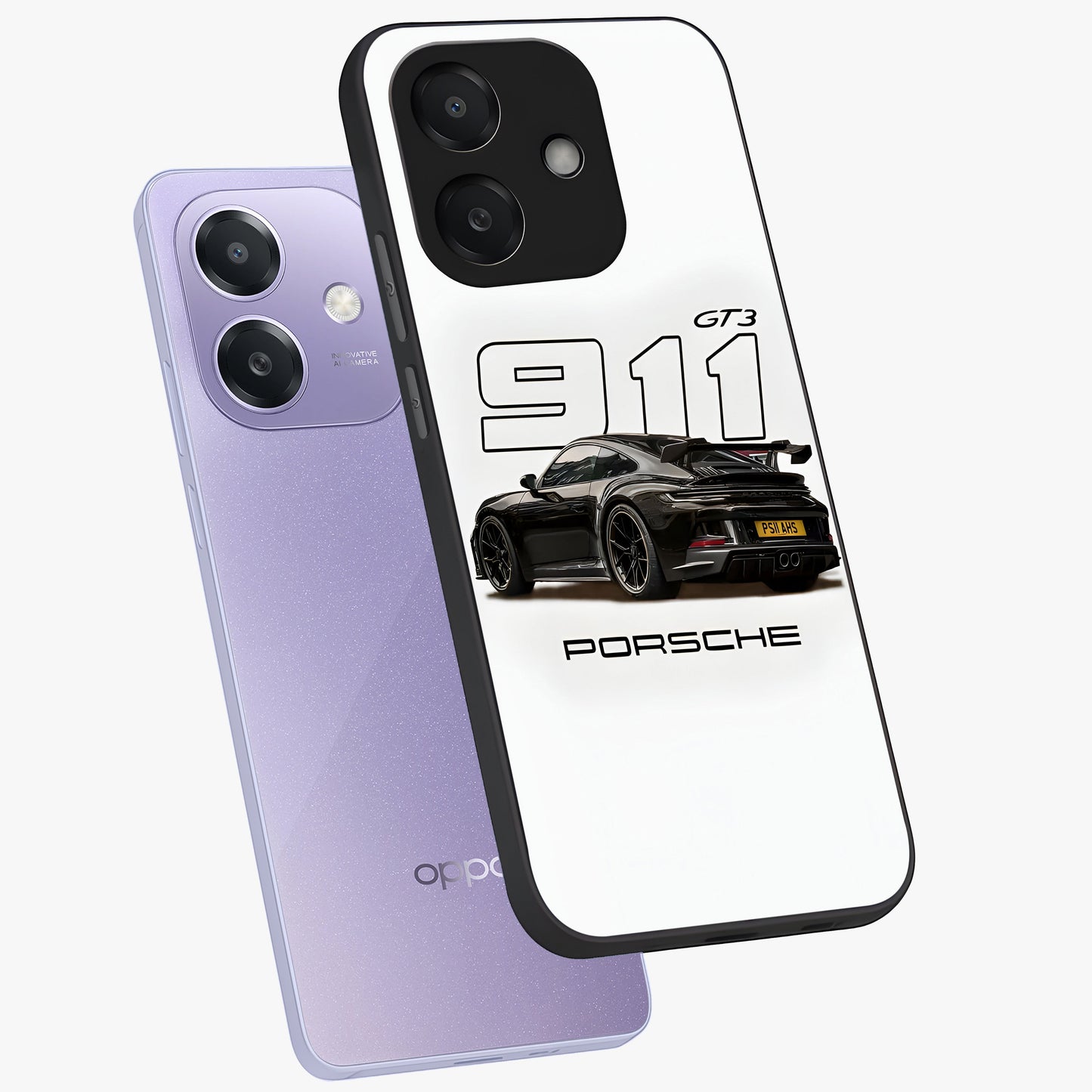 Turbo Legacy Icon Glass Case displayed in angled mockup highlighting dynamic automotive design with performance aesthetic.