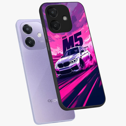 Velocity Drift Pulse Glass Case displayed in angled mockup highlighting dynamic drift design with sporty automotive aesthetic.