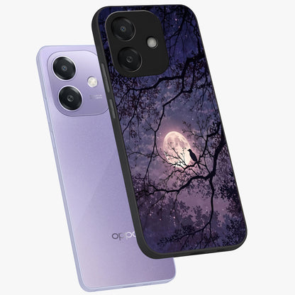 Whispering Moon Silence Glass Case displayed in angled mockup highlighting calm lunar design with dreamy night aesthetic.