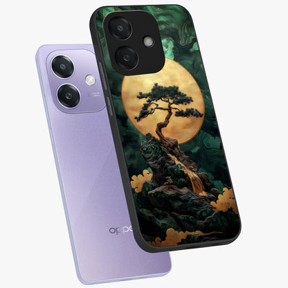 Zen Moon Rise Glass Case displayed in angled mockup highlighting peaceful lunar design with zen aesthetic style.