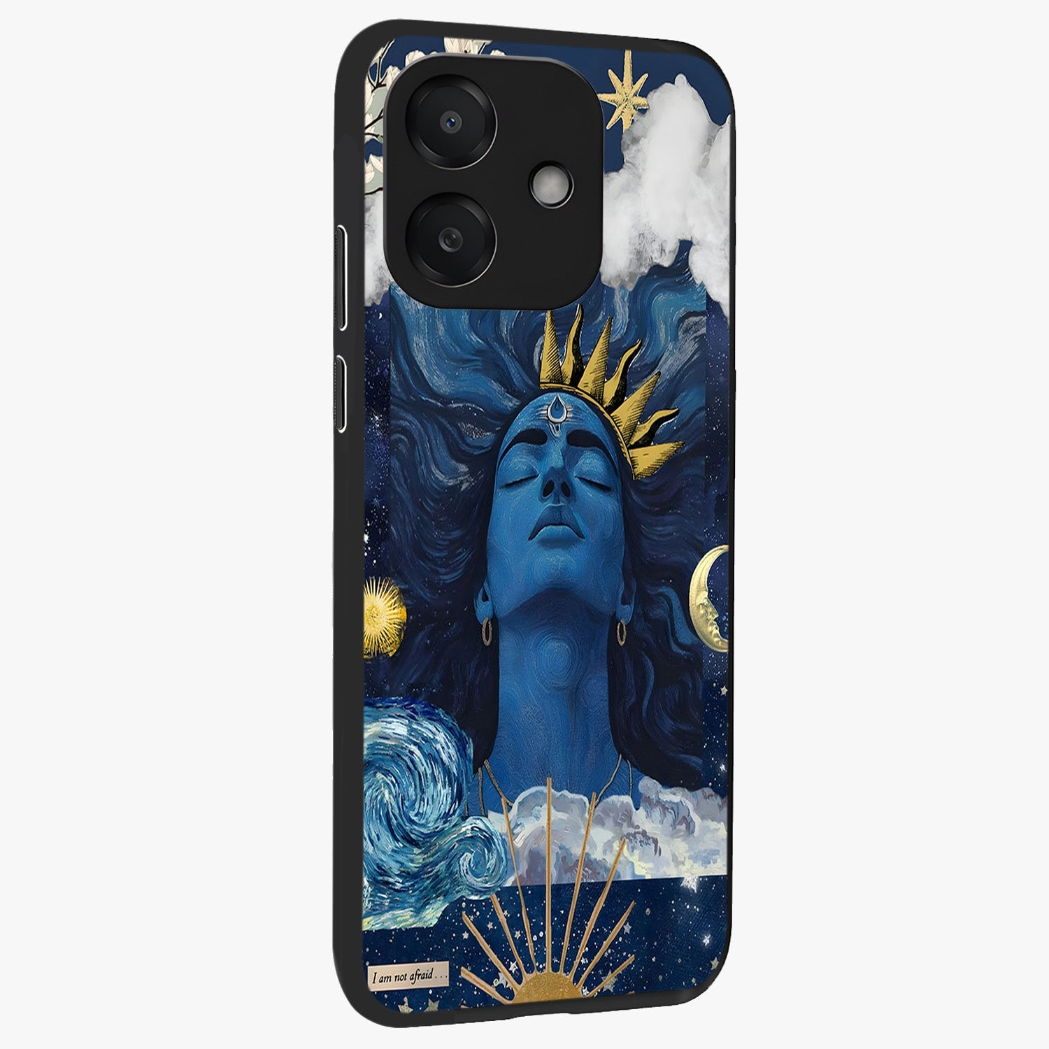 Aesthetic Lord Shiva Glass Case upright view showcasing powerful Lord Shiva artwork with devotional theme.