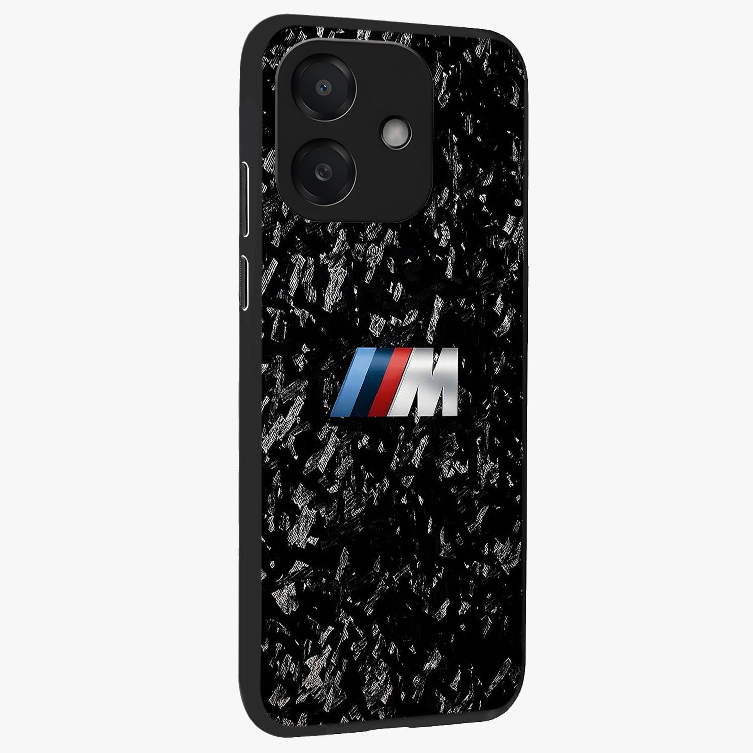 Carbon Speed Mark Glass Case upright view showcasing modern carbon speed graphic with bold automotive theme.