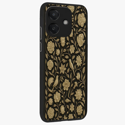Golden Evil Eye Mandala Glass Case upright view showcasing decorative evil eye mandala artwork with spiritual aesthetic style.