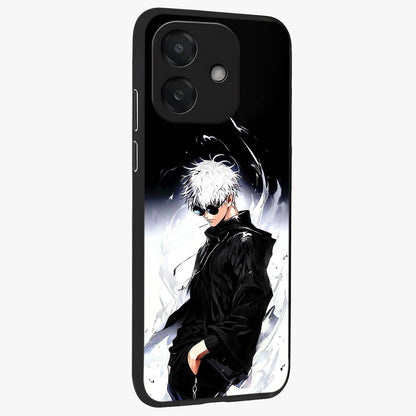 Limitless Shadow King Glass Case upright view showcasing bold shadow warrior artwork with epic fantasy theme.