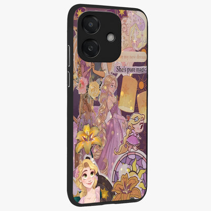 Magical Tangled Dream Glass Case upright view showcasing enchanting artistic artwork with dreamy fantasy theme.