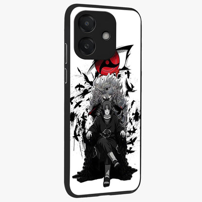 Uchiha Shadow Throne Glass Case upright view showcasing magical underwater galaxy artwork with vibrant cosmic theme.