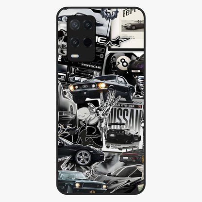 Aesthetic Dark Love Glass Case showing flat back view with dark romantic artwork and glossy glass finish.