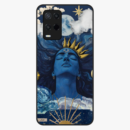Aesthetic Lord Shiva Glass Case showing flat back view with divine Shiva artwork and glossy glass finish.