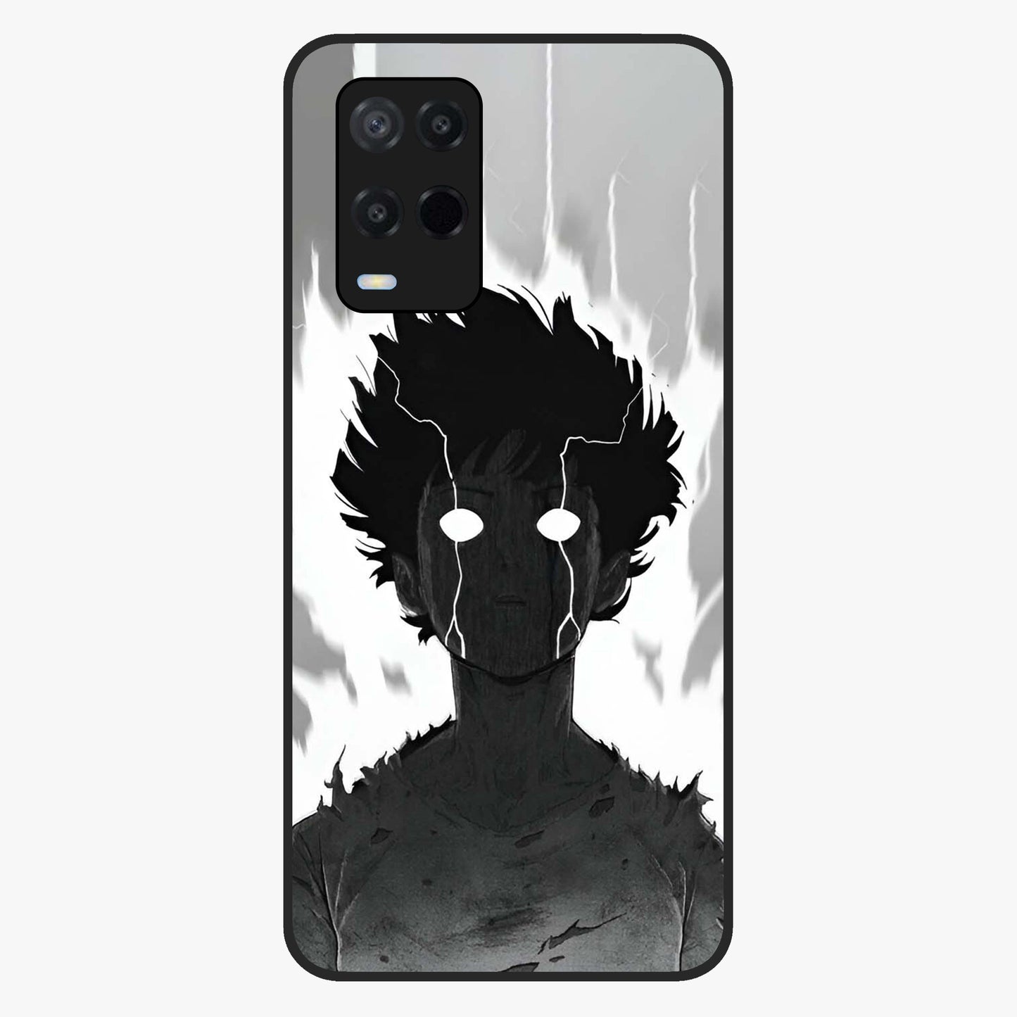 Awakened Inner Rage Glass Case showing flat back view with intense artistic artwork and glossy glass finish.