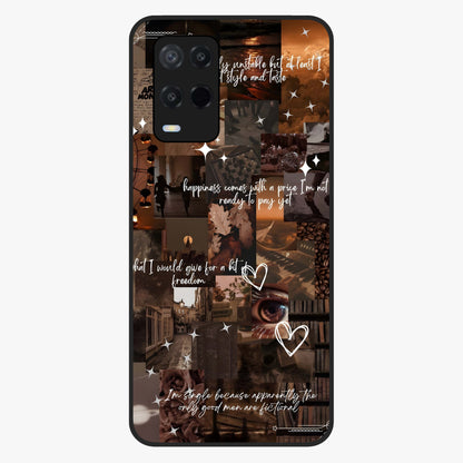 Bittersweet Aesthetic Chaos Glass Case showing flat back view with artistic chaotic aesthetic design and glossy glass finish.