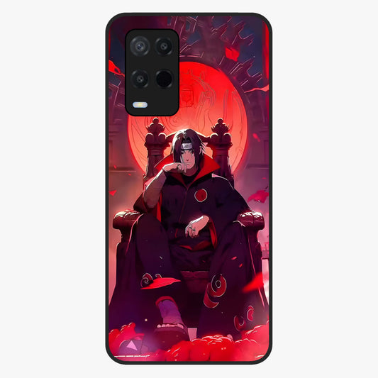 Blood Moon Sovereign Glass Case showing flat back view with mystical blood moon artwork and glossy glass finish.