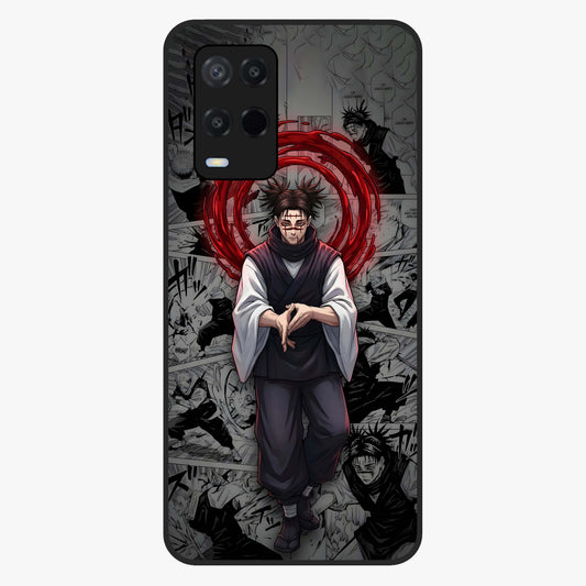 Cursed Ritual Ascension Glass Case showing flat back view with dark ritual themed artwork and glossy glass finish.