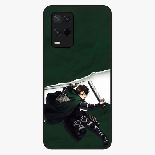 Emerald War Vanguard Glass Case showing flat back view with powerful warrior themed artwork and glossy glass finish.