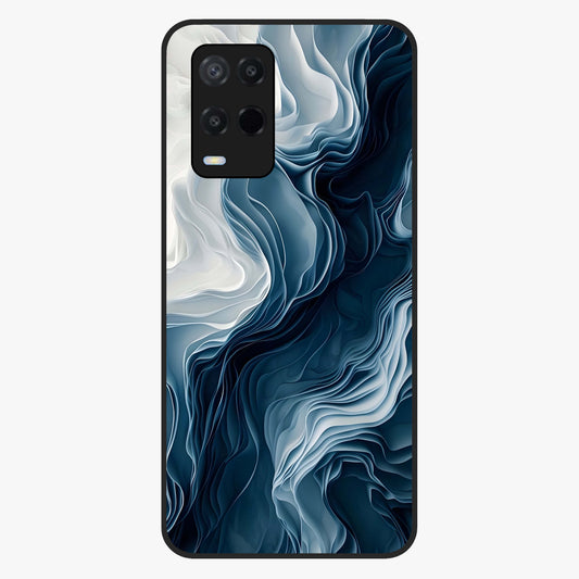 Ethereal Paper Marble Glass Case showing flat back view with soft marble paper texture artwork and glossy glass finish.
