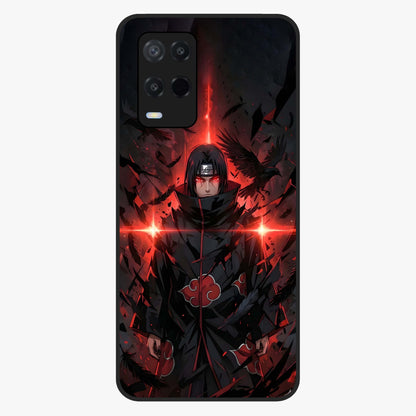 Focused Blade Discipline Glass Case showing flat back view with warrior sword themed artwork and glossy glass finish.
