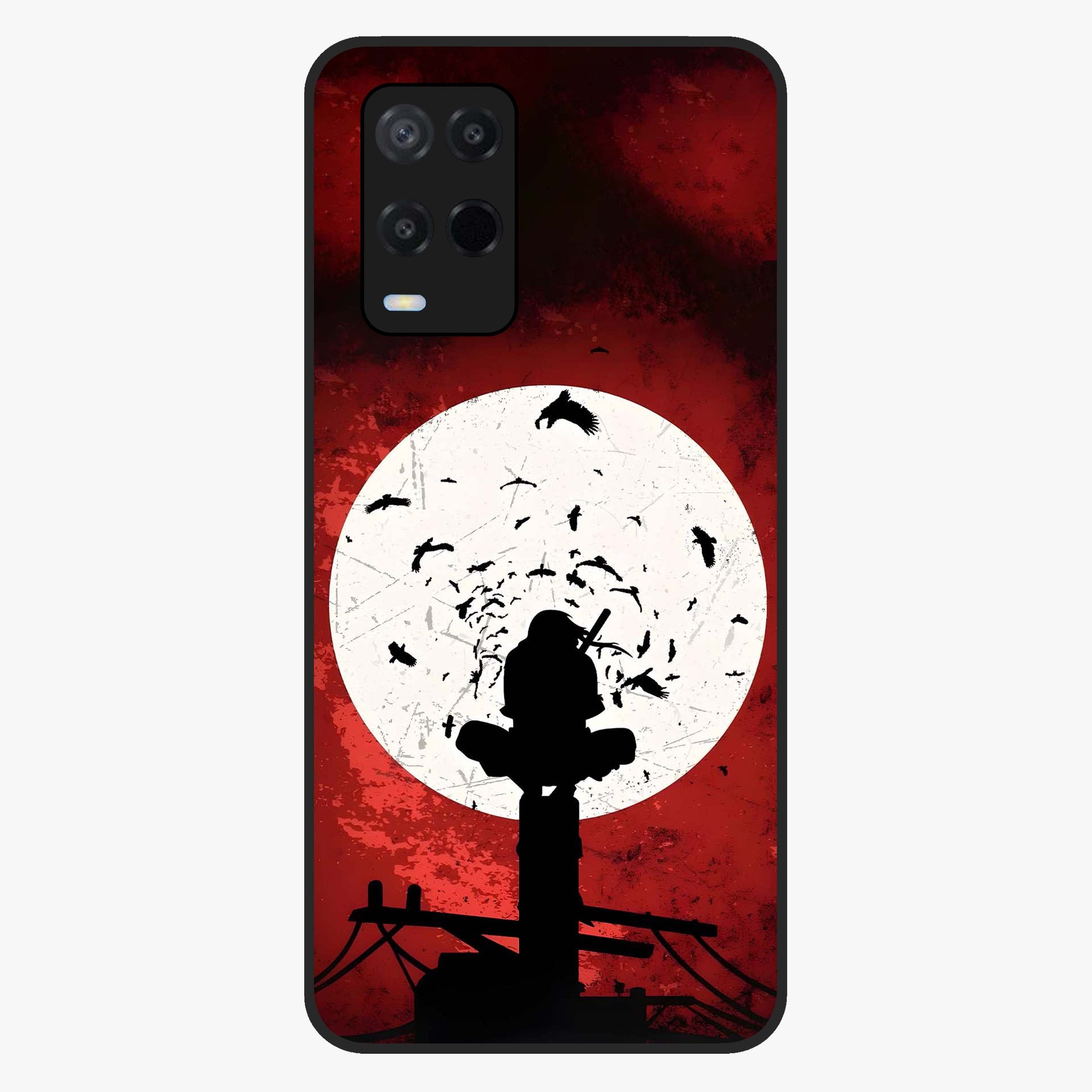 Itachi Limited Edition Naruto Anime Glass Case showing flat back view with iconic anime character artwork and glossy glass finish.