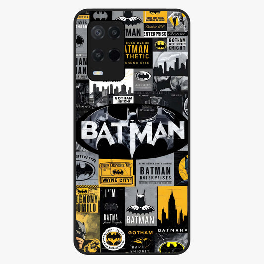 Knight Gotham Rise Glass Case showing flat back view with dark hero inspired artwork and glossy glass finish.