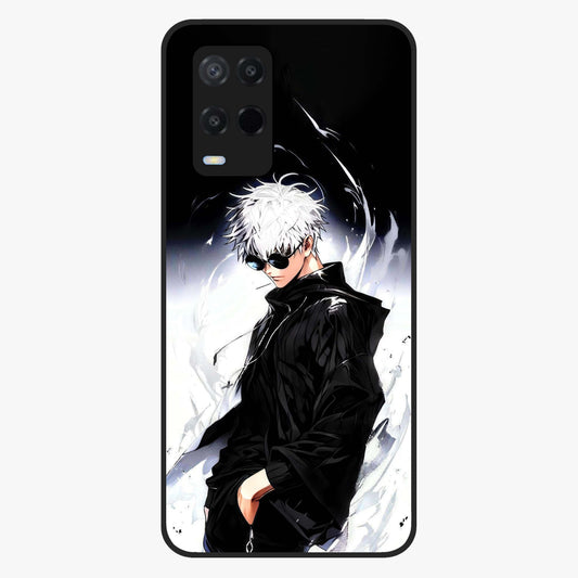 Limitless Shadow King Glass Case showing flat back view with powerful shadow warrior artwork and glossy glass finish.