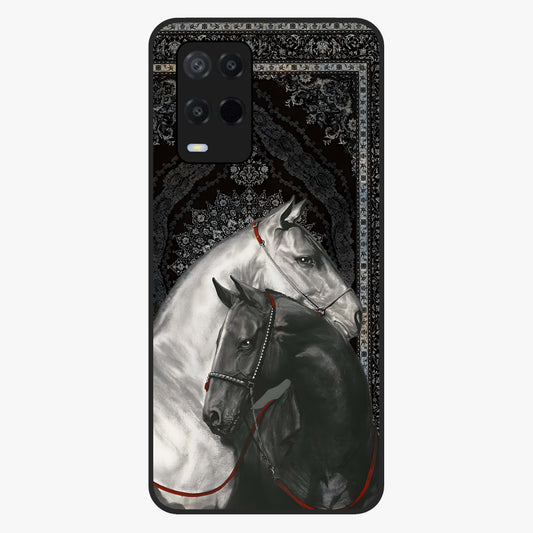 Majestic Ride Legacy Glass Case showing flat back view with powerful automotive inspired artwork and glossy glass finish.