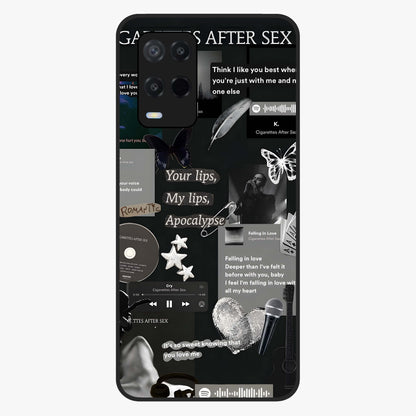 Midnight Love Echo Glass Case showing flat back view with romantic midnight themed artwork and glossy glass finish.