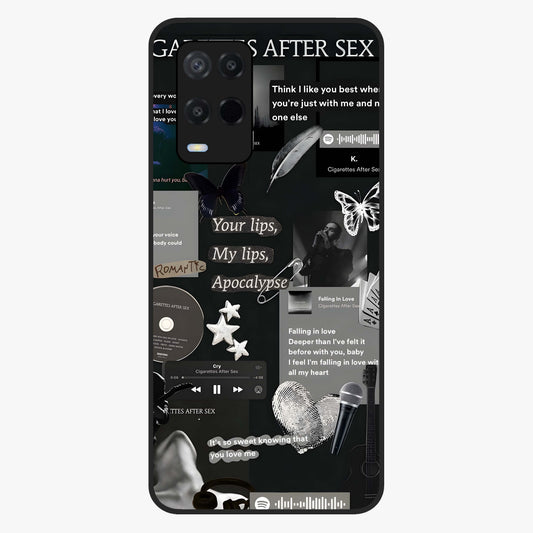 Midnight Love Echo Glass Case showing flat back view with romantic midnight themed artwork and glossy glass finish.