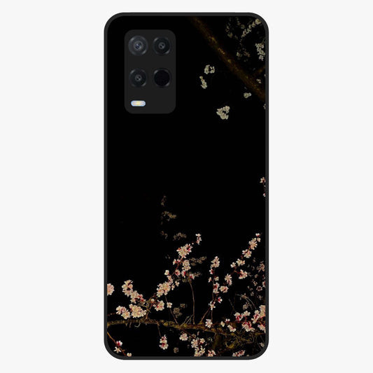 Petal Moon Light With Custom Name Glass Case showing flat back view with floral moonlight artwork and personalized name design.